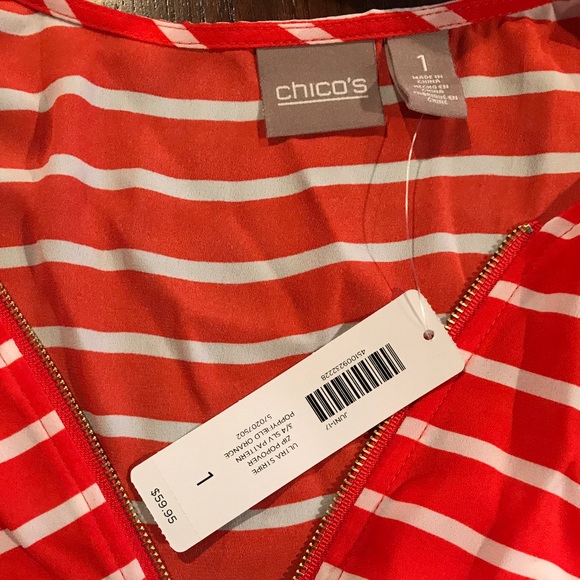 Chico's Candy Striped Blouse - Picture 5 of 6